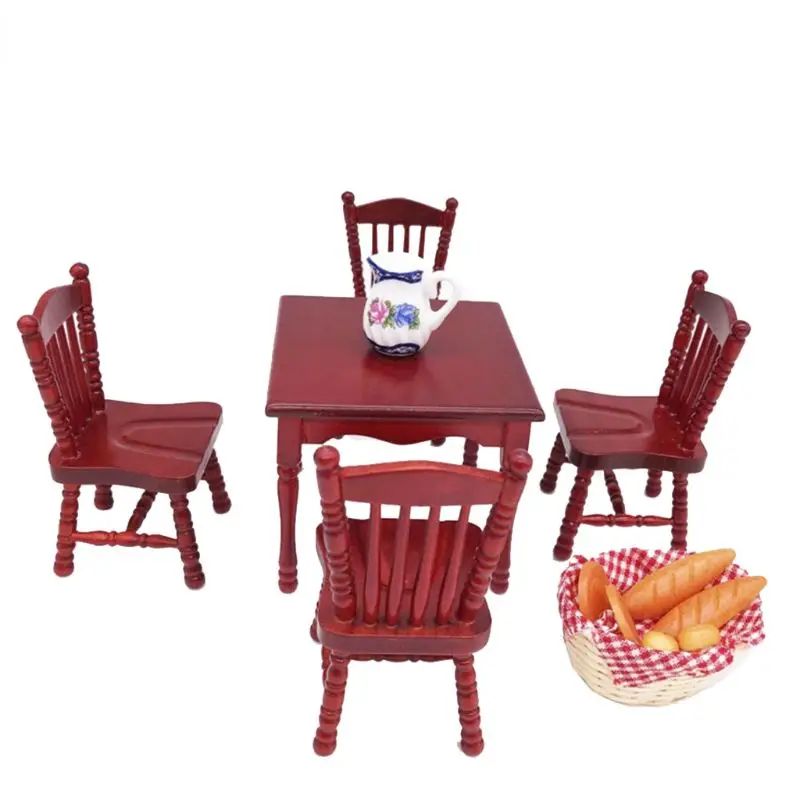 

1:12 Miniature Dollhouse Mini High Table Chair Doll House Furniture Play Toys Accessories Decoration