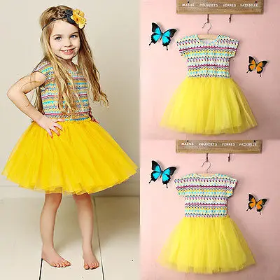 

Kids Baby Girls Tribal Print Tutu Skirt Bohemian Mini Dress BEACH Sundress 2-7Y