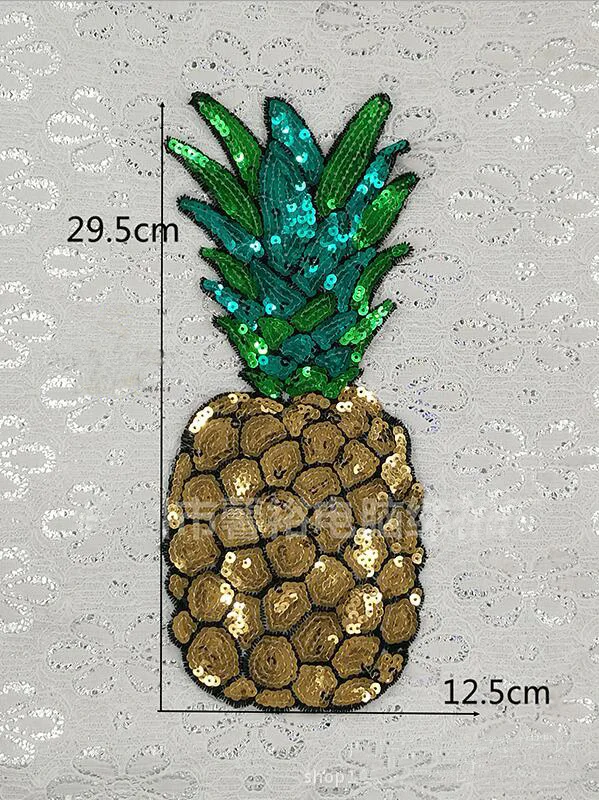 1 шт. Блестящий патч большая аппликация нашивки ананасы наклейки для одежды куртки DIY ремесло украшения