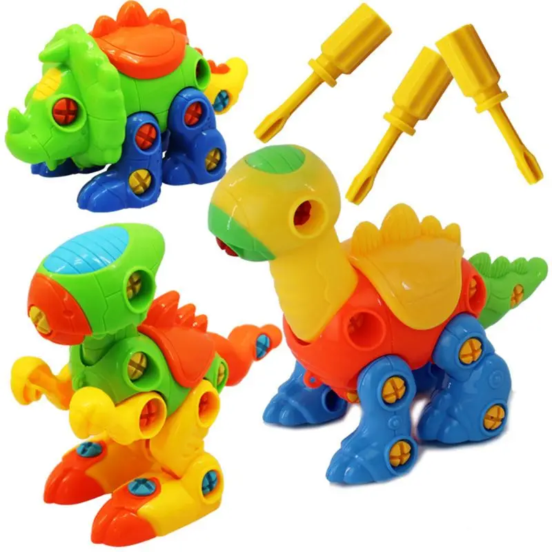 

3Pcs Dinosaur Take Apart Toys Puzzle Screwing Blocks Construction Engineering STEM Learning Toy Dinosaur Building Baby Toy