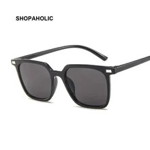 Черные солнцезащитные очки для женщин, брендовые дизайнерские модные дешевые Винтажные Солнцезащитные очки с заклепками, квадратные солнцезащитные очки в стиле ретро, женские плоские очки