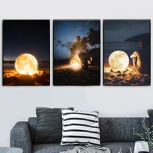 Surrealism Moon Nordic Posters And Prints Creativity Wall Art Canvas Painting Wall Pictures For Living Room Bedroom Home Decor