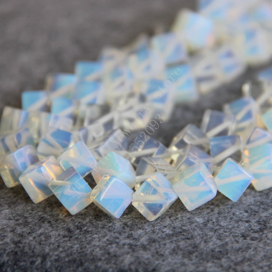 

T8407 New 8x8x8mm Sri Lanka Natural Moonstone opal cube beads ,Fashion Style diy Jewelry making wholesale