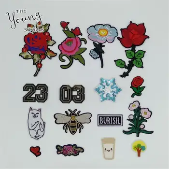 

Fashion style Cartoon Badges Hot melt adhesive Applique Embroidery DIY Sewing Iron on patch Clothing Accessories C5971-C5988