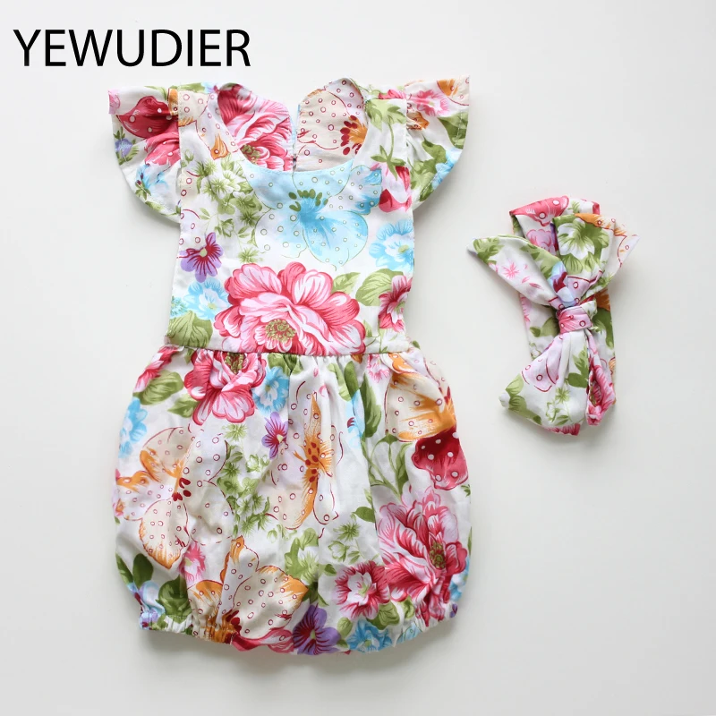 YEWUDIER/Одежда для новорожденных Комбинезоны с цветами девочек детская мягкая