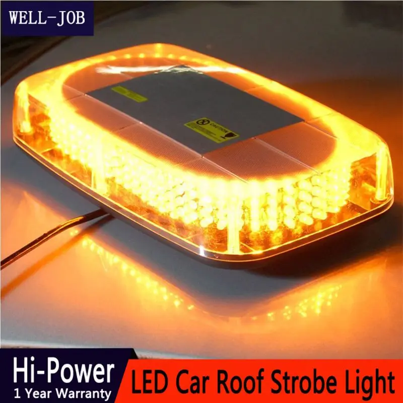 

New 240 LED Amber Yellow Car Roof Flashing Strobe Emergency Light Police Beacons Warning Mini Lighting Lamp 2019