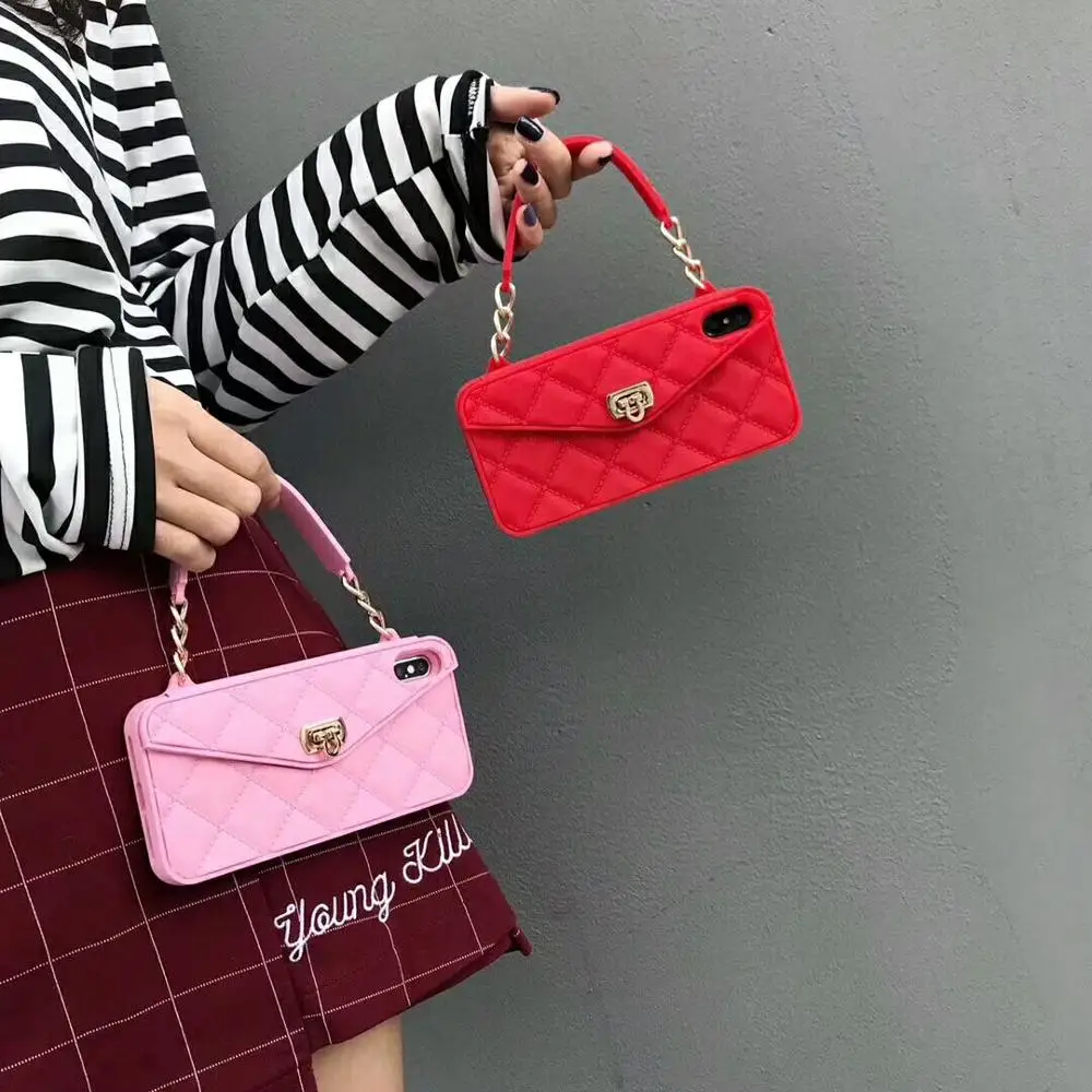 

Funda Handbag Phone Case For iPhone XS MAX Case Soft Silicone Card Pocket Cover For iPhone 6 6S 7 8 Plus XR X Wallet Bags
