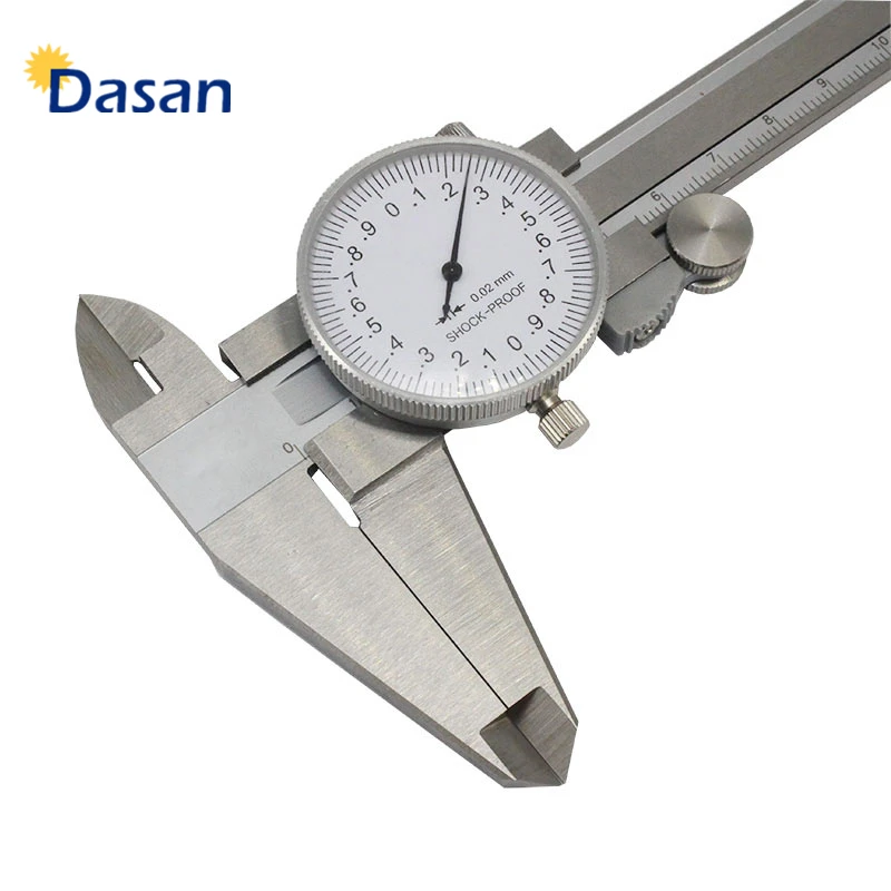 

1pc Dial Caliper 0-150mm Stainless Steel Mechanical Calliper Precision 0-200mm 6in 8in Shock proof Metal Measure Gauge Tool