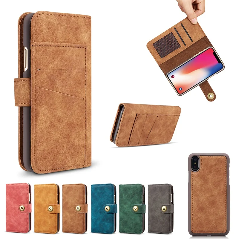 

Leather Flip Case for iPhone X 5 6 6s 7 8 Plus Phone Case For iPhone XS Max XR Flip Cases Cover Wallet Magnetic Card Holder Book