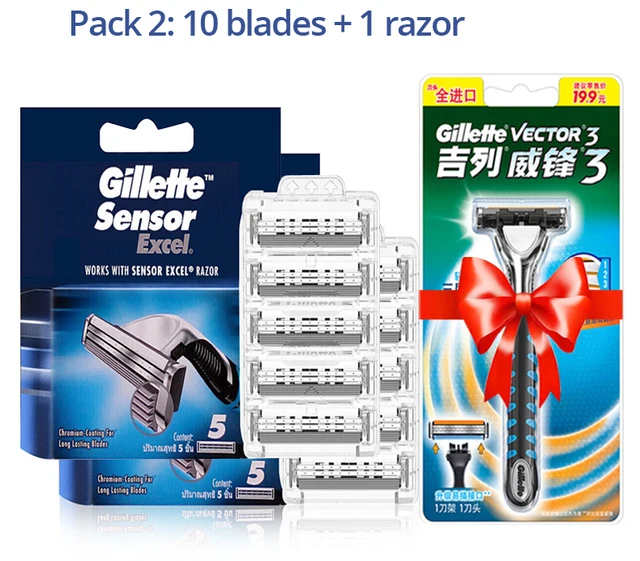 New Gillette Sensor Excel Shaving Razor Blades For Men Beard