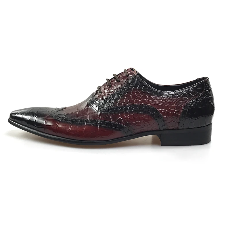 GRIMENTIN/горячая распродажа; мужские туфли-оксфорды; Мужские модельные туфли из натуральной кожи коричнево-красного цвета; итальянская модная деловая обувь