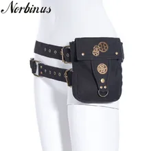 Norbinus стимпанк, Женская холщовая поясная сумка, Готическая кобура, сумка для мотоцикла, бедро, карман на ремне, сумка, мужская сумка на плечо, маленькая сумка для телефона