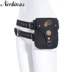 Norbinus стимпанк Для женщин холст талии сумка гот кобура мешок мотоцикл бедра карман поясная сумка пакет Для мужчин плечо небольшой телефон