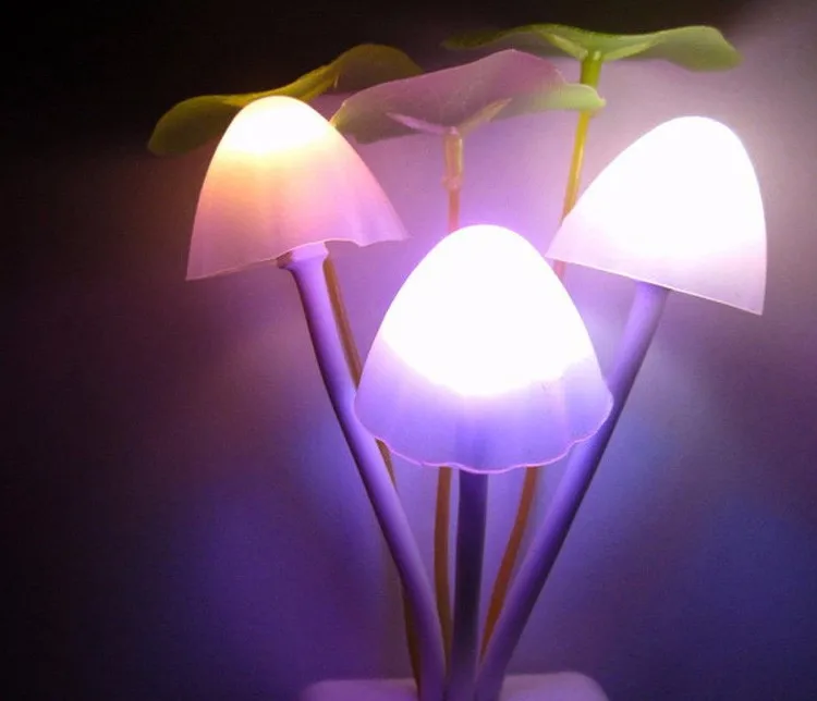 Лампа в виде гриба гриб Ночной светильник штепсельная вилка стандартов ЕС и США светильник Сенсор AC110V-220V 3 светодиодный красочного гриба лампа светодиодный ночной Светильник s для детей