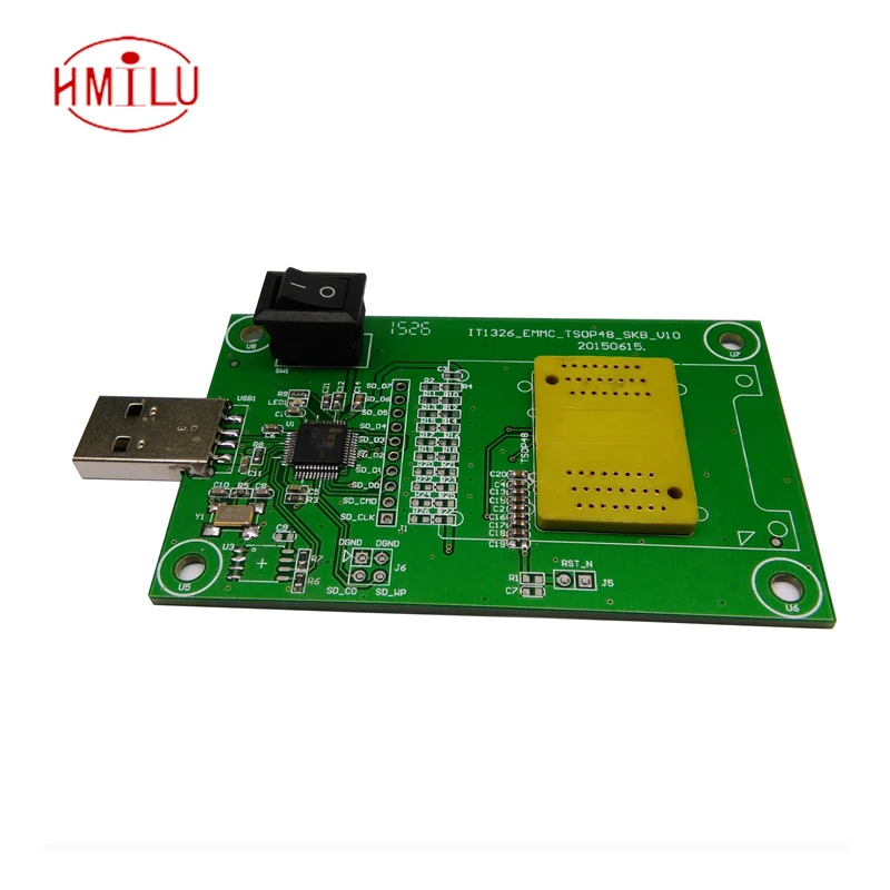 KZT PCB board with USB interface for eMMC 153/169 to dip 48 emcp 162/186 to dip 48eMCP 221 to dip 48clamshell socket lc7821 dip 30