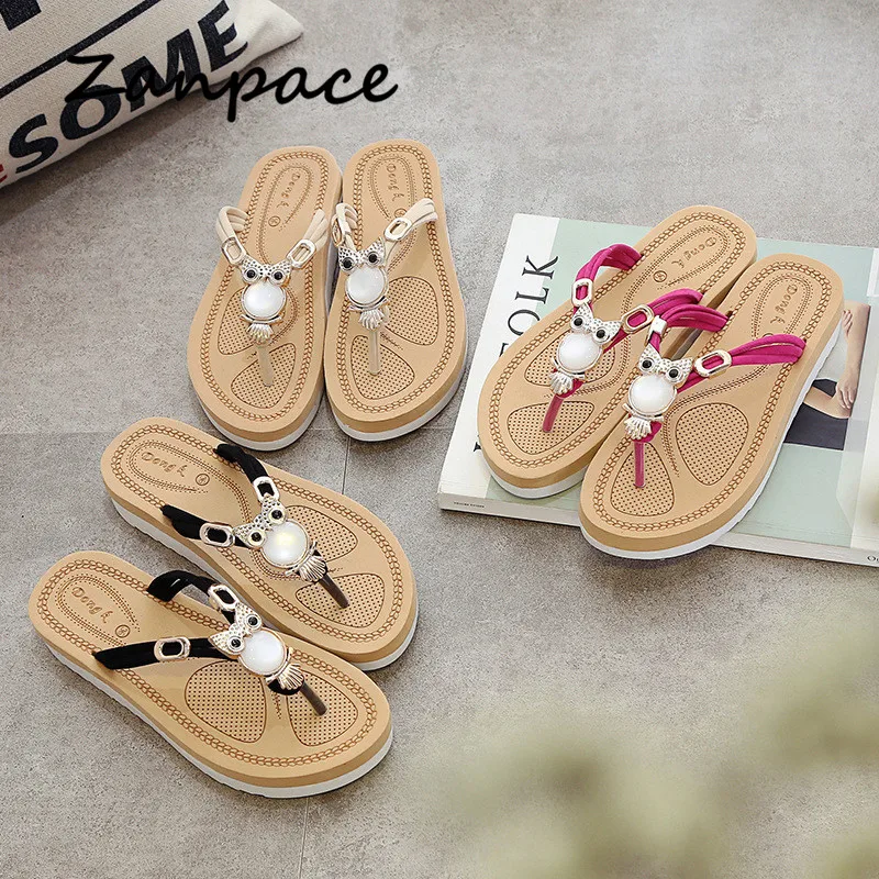 

2019 Casual Flip Flops Summer Women Shoes Outdoor Crystal Non-slip Flip Flops Home Indoor Flat Slipper Comfortable Women Slipper