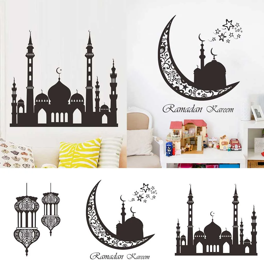 Виниловые наклейки на стены домашний Декор Спальня Рамадан Рамадхан Карим ислам DIY Декор Pegatinas сравнению