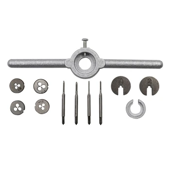 

10pcs/1Set Mini HSS Metric Taps Dies Wrench Handle Kit M1-M1.6 Screw Thread Making New