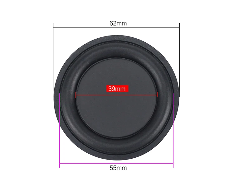 GHXAMP резиновый басовый радиатор пассивный радиатор динамик НЧ-динамик вибрационная мембрана 30,5 мм 40 мм 50 мм 75 мм 85 мм Новинка 2 шт - Цвет: 62mm