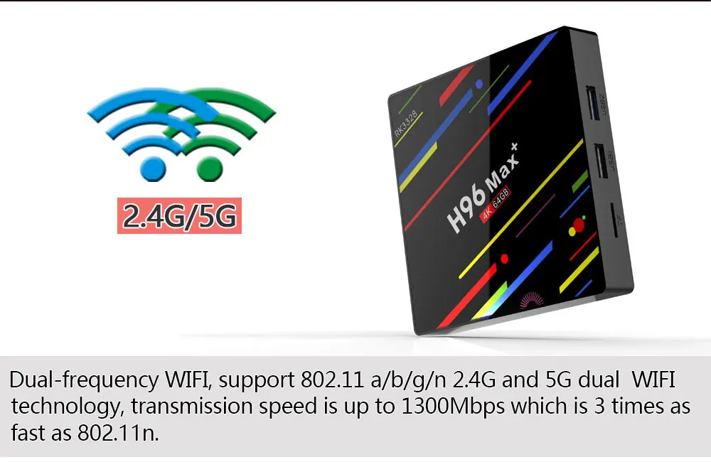 Умная ТВ приставка H96 Max Plus Android 9 0 голосовое управление Google RK3328 4 Гб ОЗУ 64 ПЗУ 3D 4K HDR