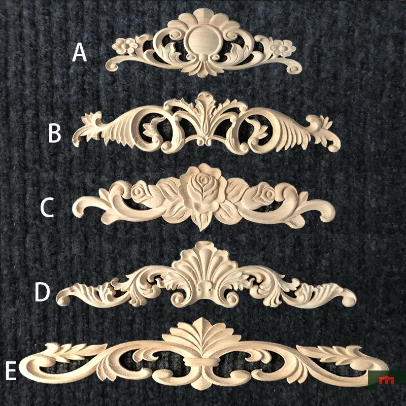4 шт./лот, европейская мебель, архитектурная резиновая деревянная аппликация, аппликация, Неокрашенная, незавершенная