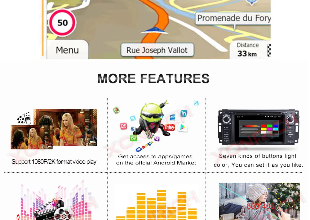 Discount 2 Din Android 8.1 Car DVD Player For Jeep Grand Cherokee Chrysler 300C Compass Patriot Dodge Sebring GPS Navigation Radio Stereo 26