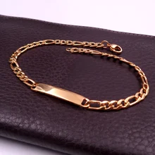 Золотой 8,5 дюйма 4,5 мм тонкий 10 шт. ID браслет в виде цепочки браслет из нержавеющей стали модные цепи NK для мужчин и женщин украшения для мальчиков