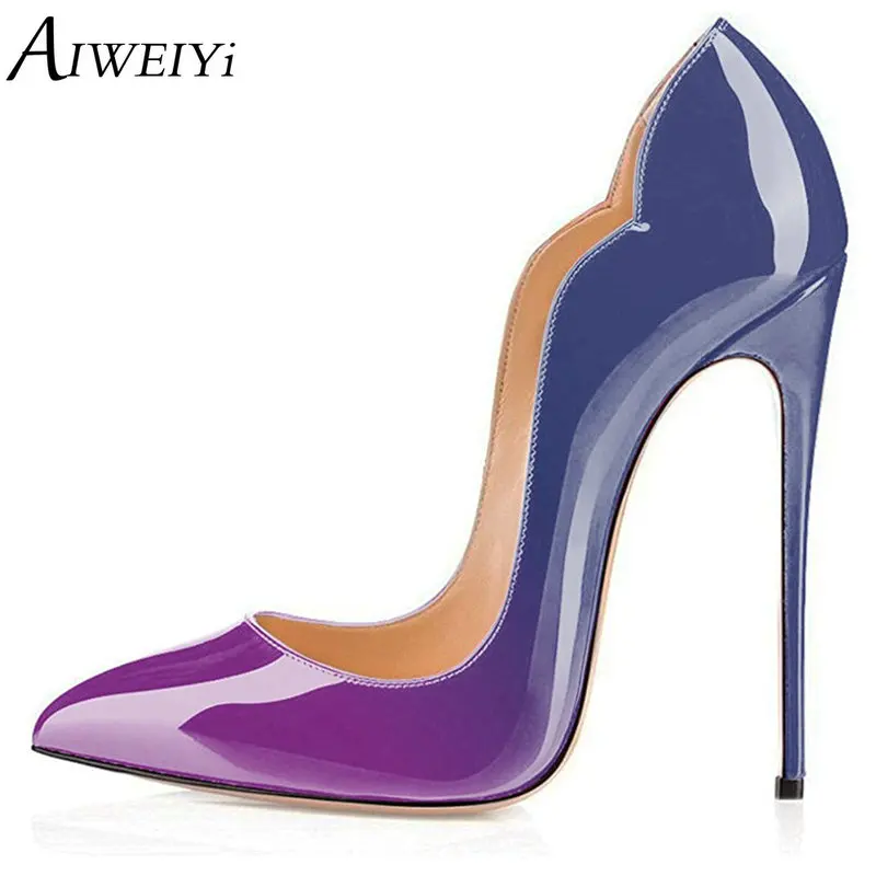 

AIWEIYi Elegant Woman Pumps Pointy Toe Stiletto High Heel Women 2018 Patent Leather Lady Stiletto Heels Dress Pumps Basic Shoes