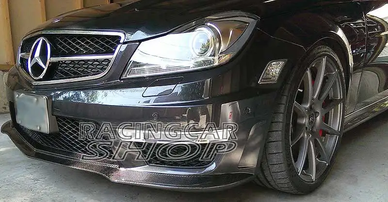 REAL CARBON FIBER Front Lip Spoiler For Mercedes Benz W204 C63 AMG Bumper 2011-2014
