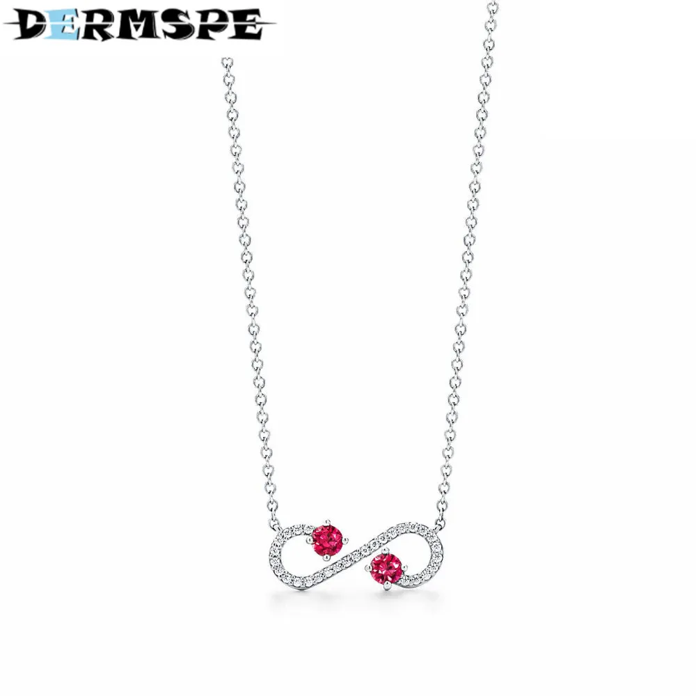 

Trendy Heart Necklace Brand 925 Streling Silver Pendant Charm New York for Women Elegant Fine Jewelry Statement Necklace