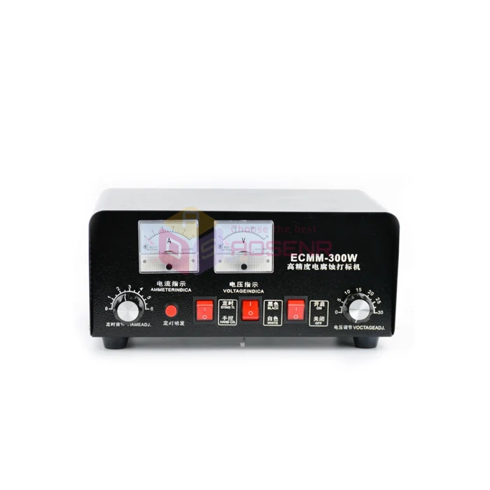 

Electro-Corrosion Metal Marking Machine Electrochemical Etching Machine 220V 300W 0.6-10s Marking Pattern On Metal Steel