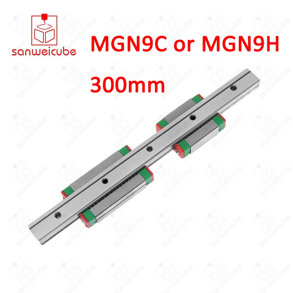 

1pcs 9mm for Linear Guide MGN9 300mm L= 300mm for linear rail way + MGN9C or MGN9H for Long linear carriage for CNC X Y Z Axis