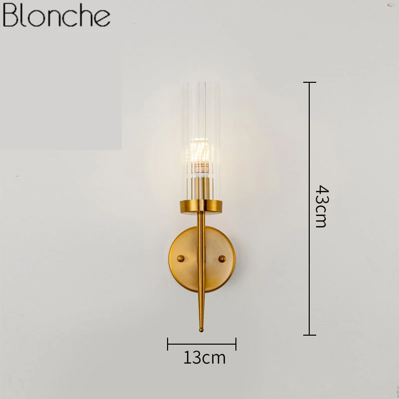Современный золотой настенный светильник, стеклянный светодиодный зеркальный светильник s для дома, спальни, кухни, настенный светильник, светильник, промышленный Лофт, Декор, светильник