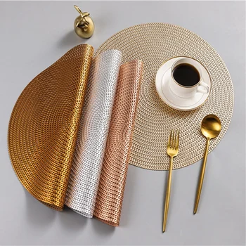 

38CM Round PVC Placemat Dinner Table Mat Anti-scalding Insulation Hotel Restaurant Table Mats Pad
