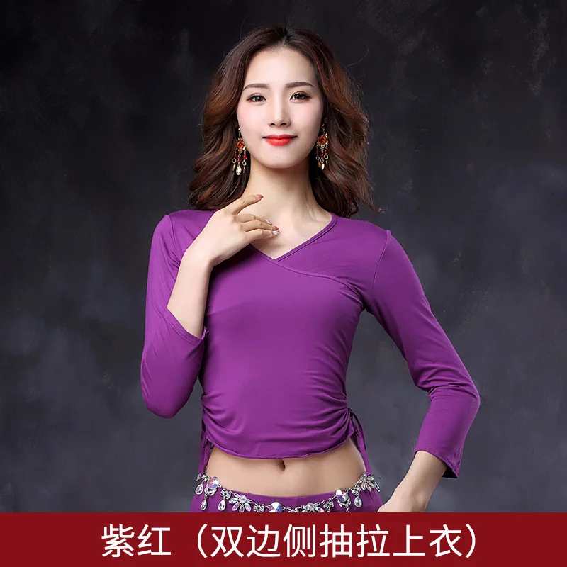 purple Танец живота блузка модал Gongfu платье с длинным рукавом сексуальное Восточное танцевальное платье с новым весенним и летним стилем - Цвет: purple