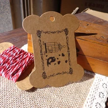 12 шт. утолщаются стиль товары для птиц и клетка Закладка Ретро бумага подарочные бирки повесить тег Kraft карты бирки 8X10,3 см