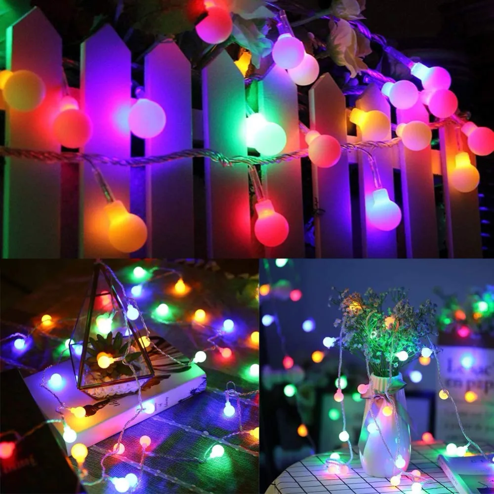 String Lights Outdoor Globe String Lights with Remote Control, 100 LED