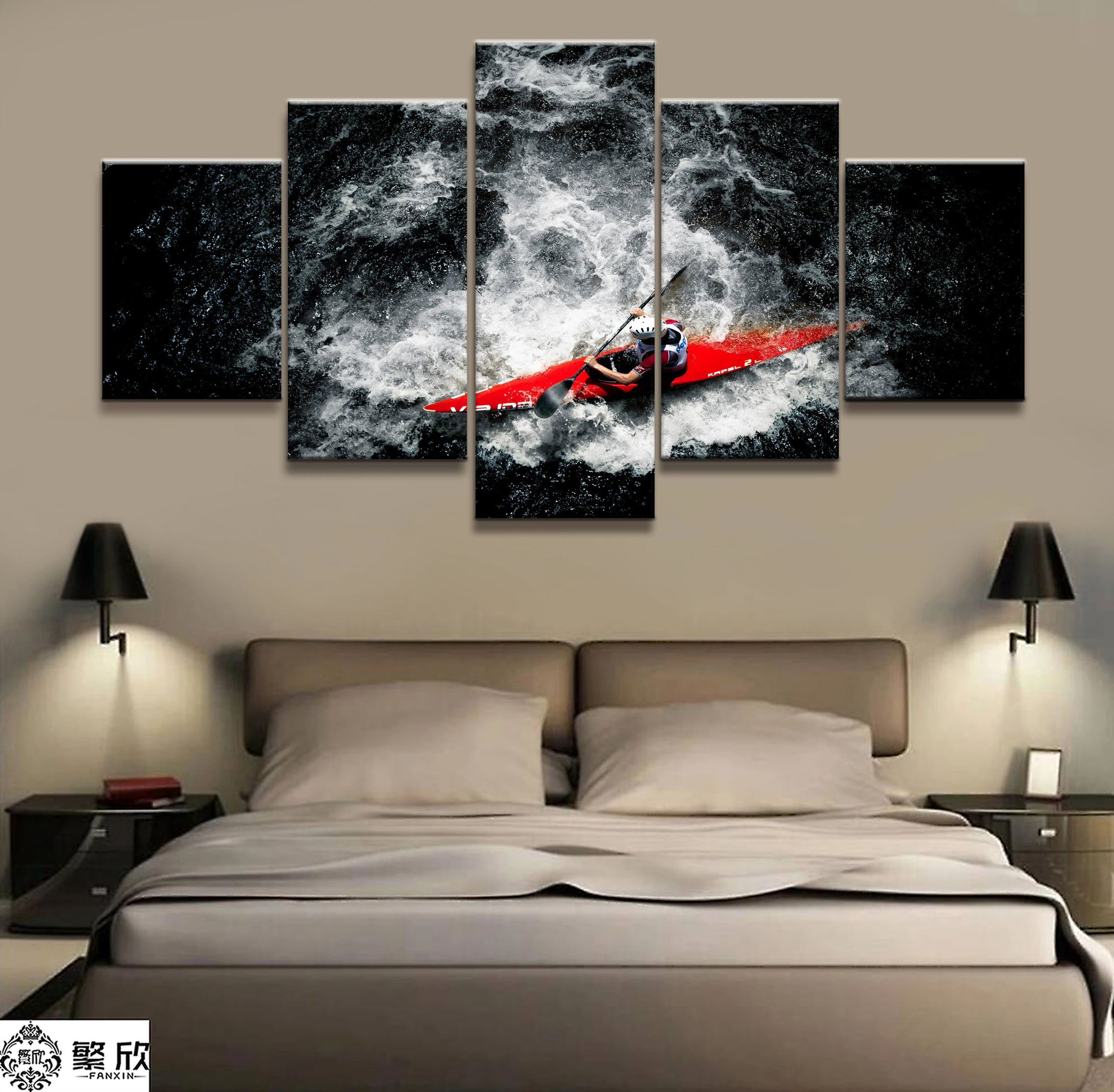 

Wall Art Poster Painting Modular Pictures For Living Room Decorative Pictures Canvas Printed 5 Panel Drifting Movement Scenery