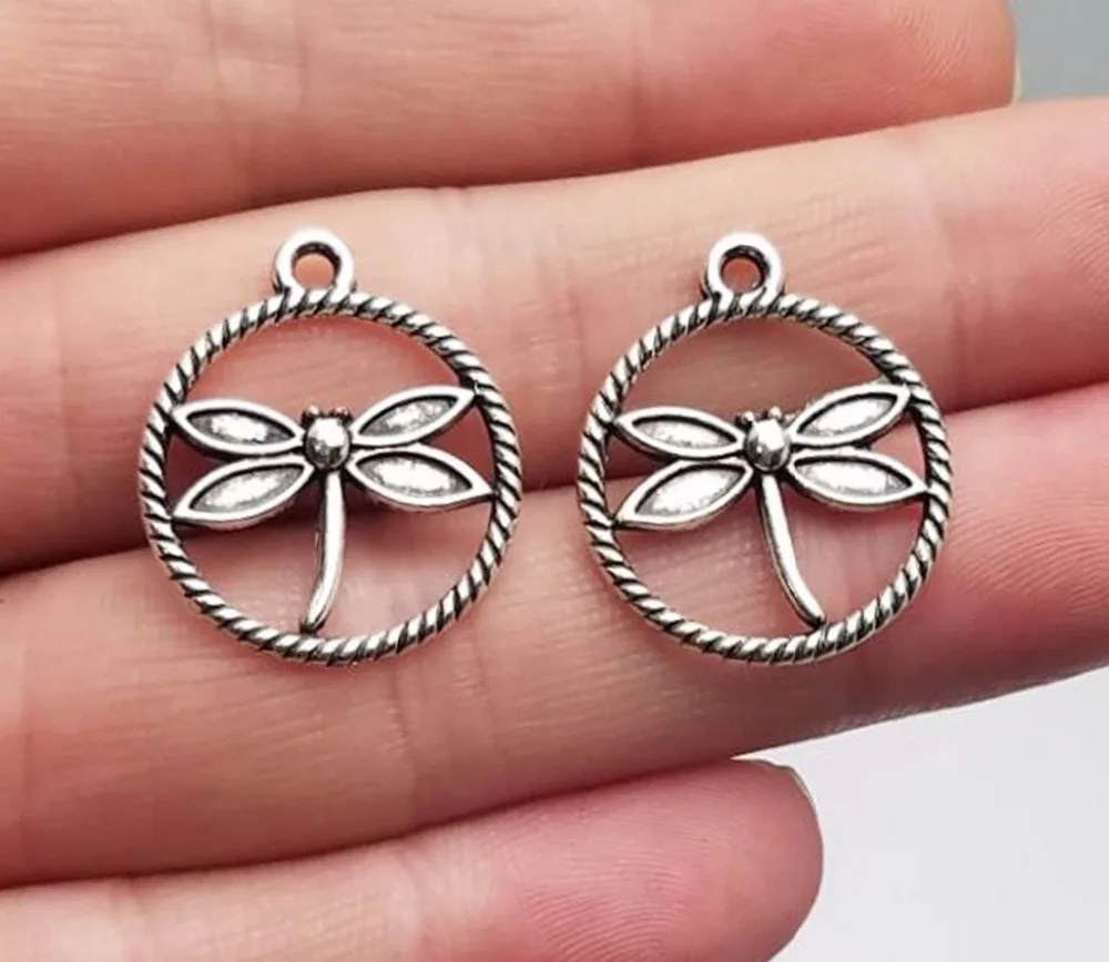 

25pcs/lot--19mm, Antique silver Dragonfly charms,DIY supplies,Jewelry accessories