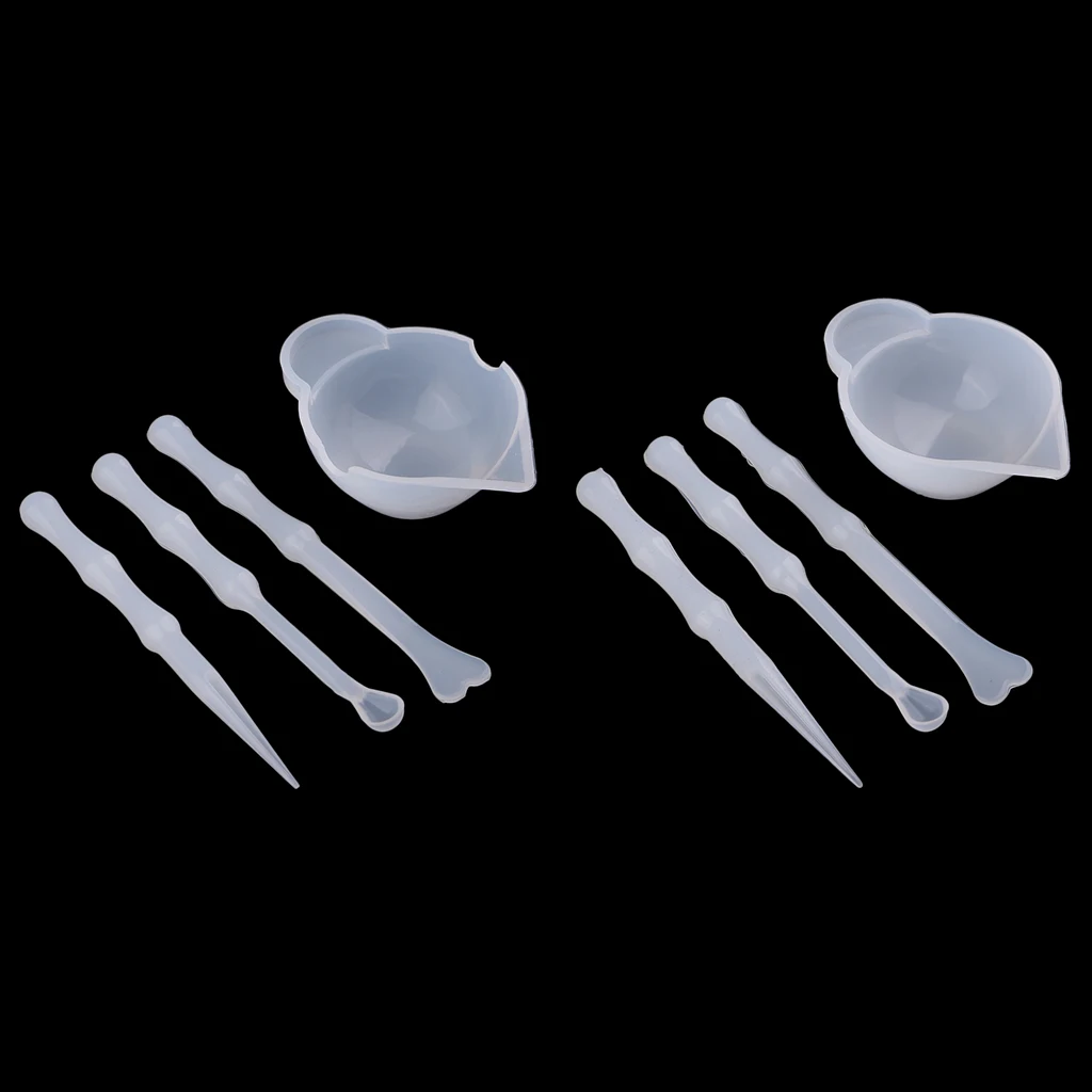 8 Pieces Silicone Cup & Stirrers for Resin Color Mixing UV Resin Epoxy Resin Equipment DIY Jewelry Tools