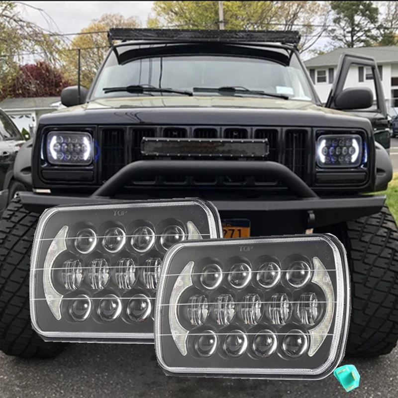 7X6 5X7 дюймов фары 105 Вт DRL для 1984-2001 Jeep Cherokee XJ квадратные светодиодные фары для 1986-1995 Jeep Wrangler YJ