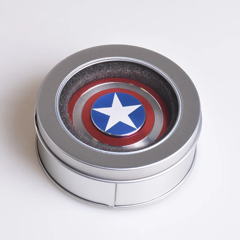 Captain America Shield Fidget Hand Spinner EDC Focus For Kids ADHD Autism Toys 