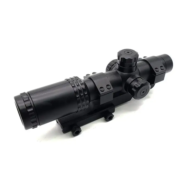 8x النطاق البصري بندقية Riflescope الأخضر والأحمر الصليب التكتيكية الصيد بصريات التصوير المجسم البصر لعبة البلاستيك ملحقات المسدس