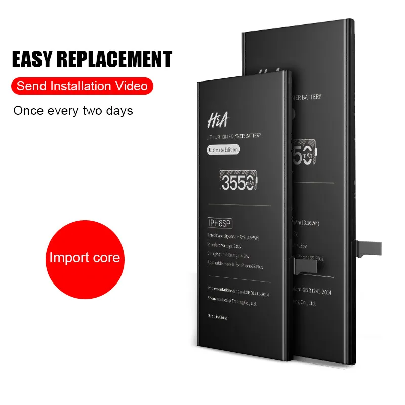 

H&A Original Mobile Phone Battery For iPhone 6 6s s Plus Replacement Batterie High Capacity Internal Bateria For iPhone 6plus