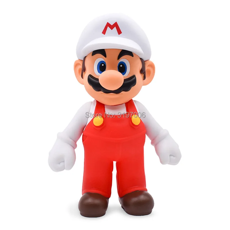 23CM 7Style Super Mario Bros Figure Yoshi Toad Pink Princess White Hat Mario Luigi Model Collection Action Figure Toy