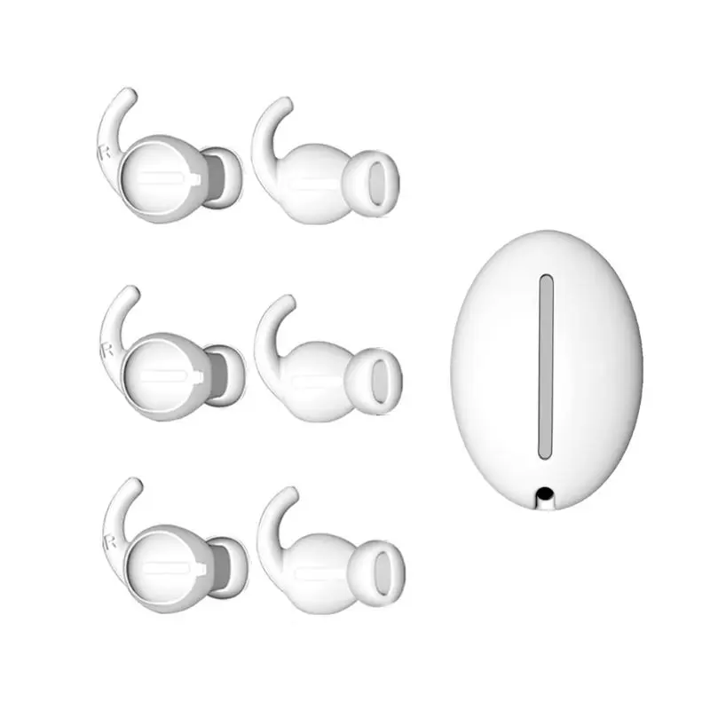 

3Pair Antislip Silicone Earcap Eartips Protective Cover Earbuds Storage Bag for Apple Airpods Earpods Earphone Accessories