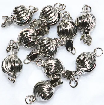 

Free shipping Hot sell 100pcs 8mm zinc alloy plated silver swirls clasps Accessories