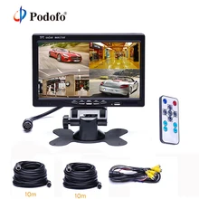 Podofo " Сплит-экран Quad Monitor 4CH видео вход парковка приборная панель Авиация 4 булавки для автомобиля заднего вида камера автомобиля-Стайлинг