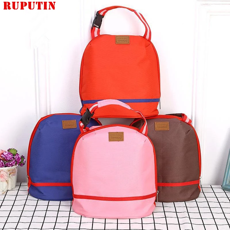 

RUPUTIN Portable Cooler Tote Insulated Canvas Lunch Bag High Quality Thermal Storage Food Picnic Bento Lunch Box For Women Kids