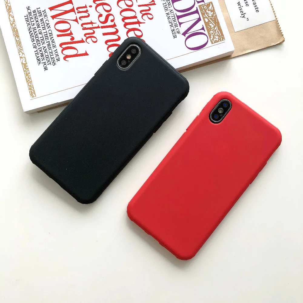 Koop Mode Eenvoudige Effen Kleur Telefoon Case Voor iphone X Vloeibare Siliconen snoep Kleur Cover Voor iphone X Originele Zachte TPU Coque